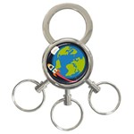 Spaceship Design 3-Ring Key Chain