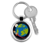 Spaceship Design Key Chain (Round)
