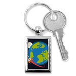 Spaceship Design Key Chain (Rectangle)