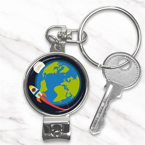 Spaceship Design Nail Clippers Key Chain from ArtsNow.com Front