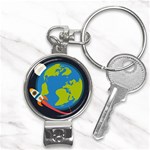 Spaceship Design Nail Clippers Key Chain