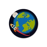 Spaceship Design Rubber Round Coaster (4 pack)