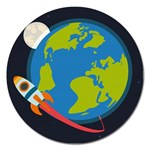 Spaceship Design Magnet 5  (Round)