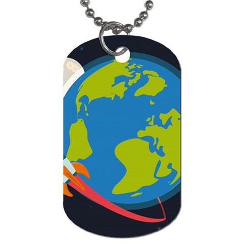 Spaceship Design Dog Tag (One Side) from ArtsNow.com Front