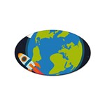 Spaceship Design Sticker Oval (10 pack)