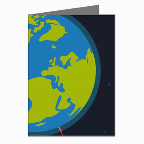 Spaceship Design Greeting Card from ArtsNow.com Left