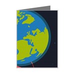 Spaceship Design Mini Greeting Card