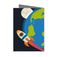 Spaceship Design Mini Greeting Card from ArtsNow.com Right