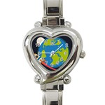 Spaceship Design Heart Italian Charm Watch