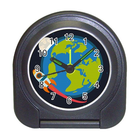 Spaceship Design Travel Alarm Clock from ArtsNow.com Front