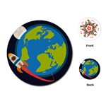 Spaceship Design Playing Cards Single Design (Round)