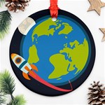 Spaceship Design Round Ornament (Two Sides)