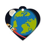 Spaceship Design Dog Tag Heart (One Side)