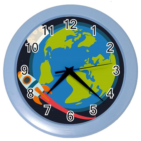 Spaceship Design Color Wall Clock from ArtsNow.com Front