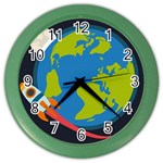 Spaceship Design Color Wall Clock