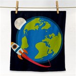 Spaceship Design Face Towel