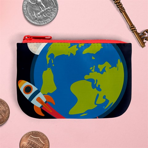 Spaceship Design Mini Coin Purse from ArtsNow.com Front