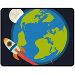 Spaceship Design Fleece Blanket (Medium)