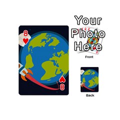 Spaceship Design Playing Cards 54 Designs (Mini) from ArtsNow.com Front - Heart8