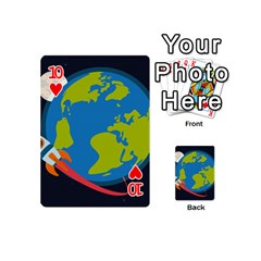Spaceship Design Playing Cards 54 Designs (Mini) from ArtsNow.com Front - Heart10