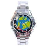Spaceship Design Stainless Steel Analogue Watch