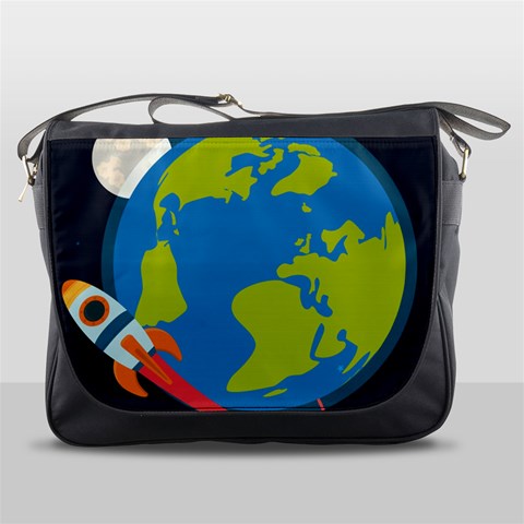 Spaceship Design Messenger Bag from ArtsNow.com Front
