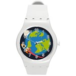 Spaceship Design Round Plastic Sport Watch (M)