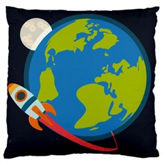 Spaceship Design Large Cushion Case (Two Sides) from ArtsNow.com Back