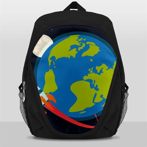 Spaceship Design Backpack Bag from ArtsNow.com Front