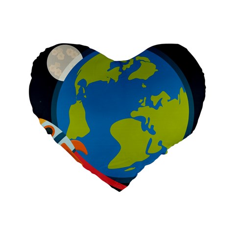 Spaceship Design Standard 16  Premium Heart Shape Cushions from ArtsNow.com Front