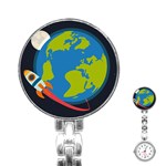 Spaceship Design Stainless Steel Nurses Watch