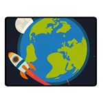 Spaceship Design Two Sides Fleece Blanket (Small)
