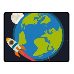 Spaceship Design Two Sides Fleece Blanket (Small) from ArtsNow.com 45 x34  Blanket Back