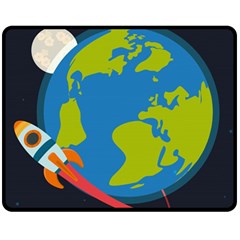 Spaceship Design Two Sides Fleece Blanket (Medium) from ArtsNow.com 58.8 x47.4  Blanket Front
