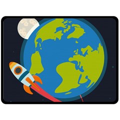 Spaceship Design Two Sides Fleece Blanket (Large) from ArtsNow.com 80 x60  Blanket Back