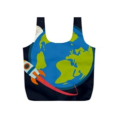 Spaceship Design Full Print Recycle Bag (S) from ArtsNow.com Back
