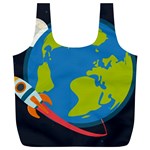 Spaceship Design Full Print Recycle Bag (XL)