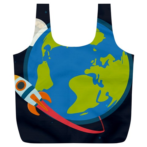 Spaceship Design Full Print Recycle Bag (XL) from ArtsNow.com Back