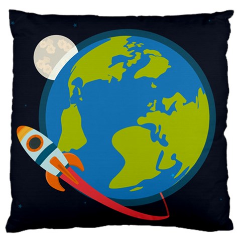 Spaceship Design Large Premium Plush Fleece Cushion Case (One Side) from ArtsNow.com Front