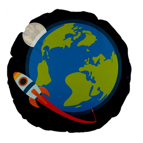 Spaceship Design Large 18  Premium Flano Round Cushions from ArtsNow.com Front