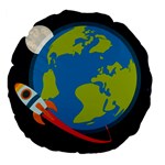 Spaceship Design Large 18  Premium Flano Round Cushions