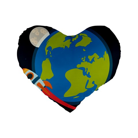 Spaceship Design Standard 16  Premium Flano Heart Shape Cushions from ArtsNow.com Front