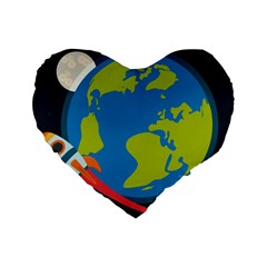 Spaceship Design Standard 16  Premium Flano Heart Shape Cushions from ArtsNow.com Front