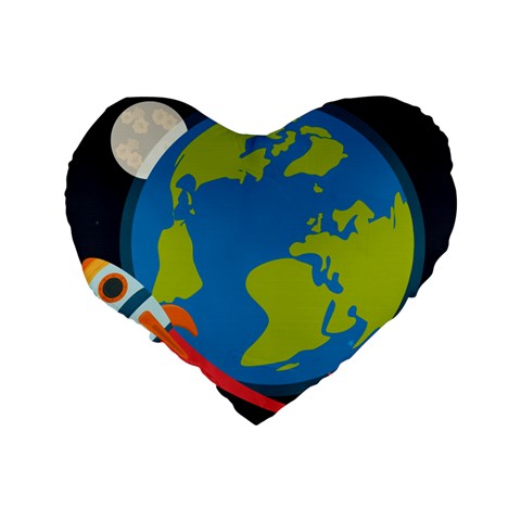 Spaceship Design Standard 16  Premium Flano Heart Shape Cushions from ArtsNow.com Back