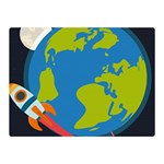 Spaceship Design Two Sides Premium Plush Fleece Blanket (Mini)