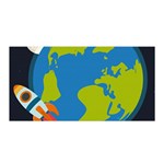 Spaceship Design Satin Wrap 35  x 70 