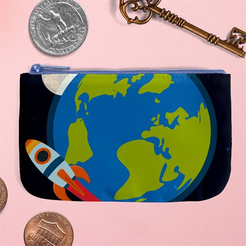 Spaceship Design Large Coin Purse from ArtsNow.com Front