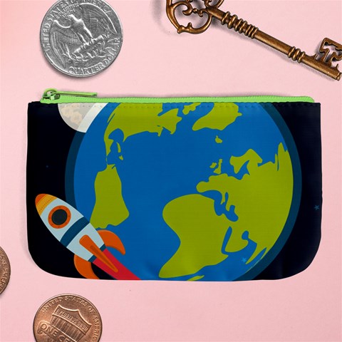 Spaceship Design Large Coin Purse from ArtsNow.com Front