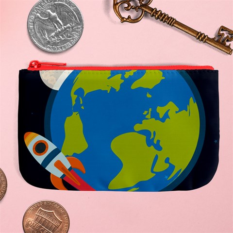 Spaceship Design Large Coin Purse from ArtsNow.com Front