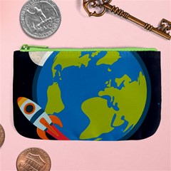 Spaceship Design Large Coin Purse from ArtsNow.com Front